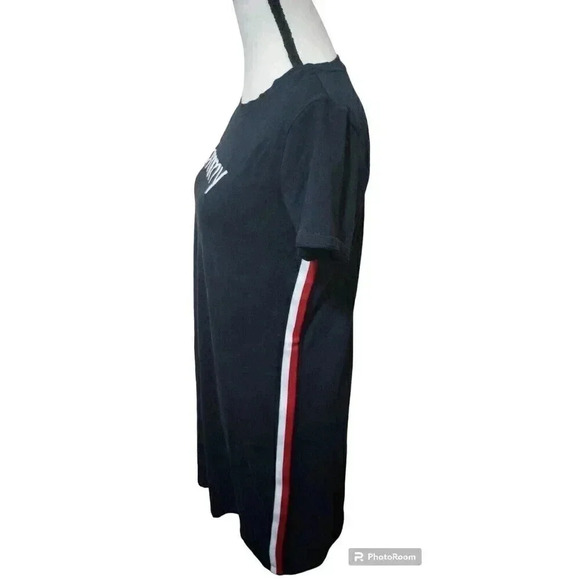Tommy Hilfiger Tennis T-shirt Dress Black w/Red Stripe Size Medium - Picture 3 of 4